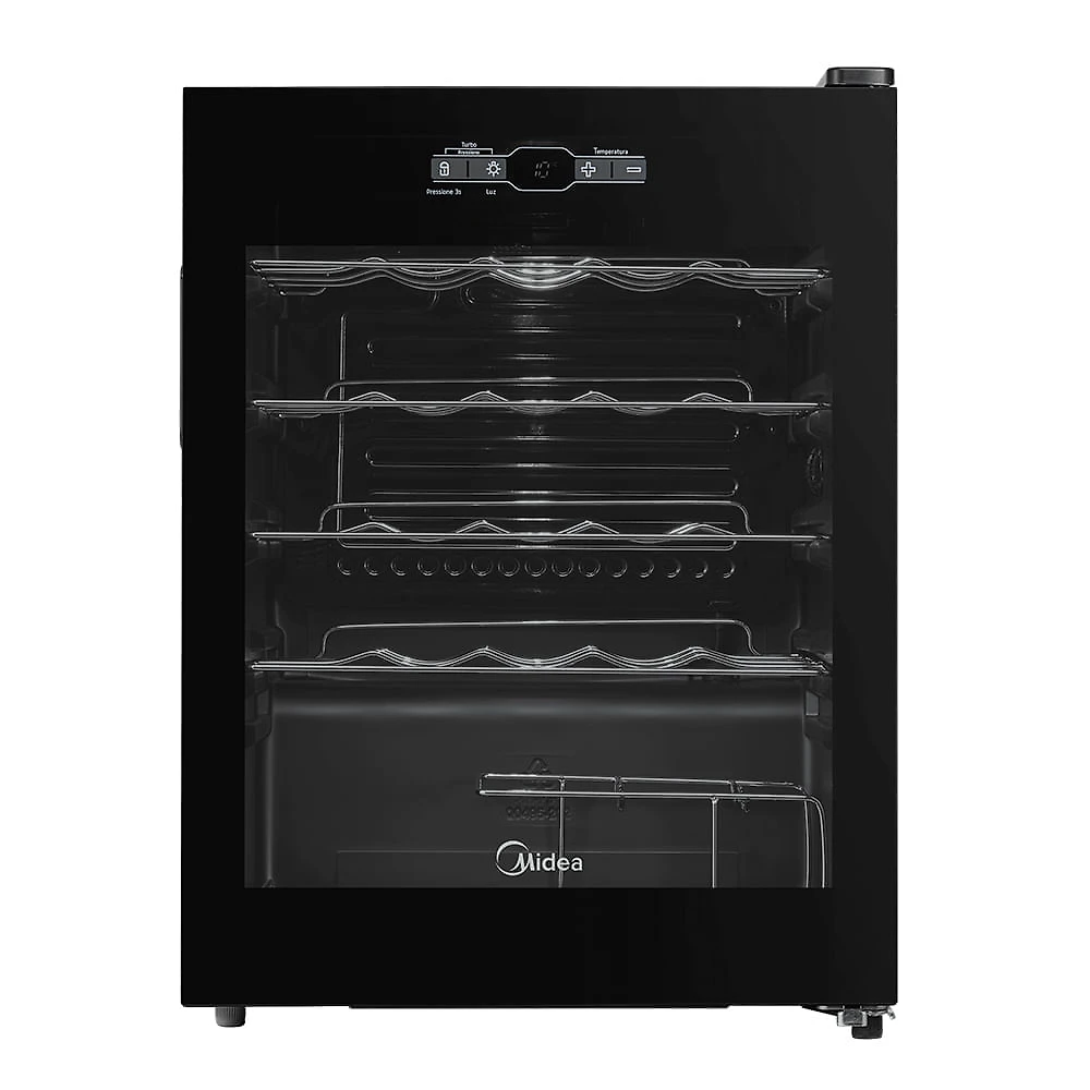 Adega de Vinhos Midea Inverter para 24 Garrafas com até 18°C - MDRW110FGGGL3