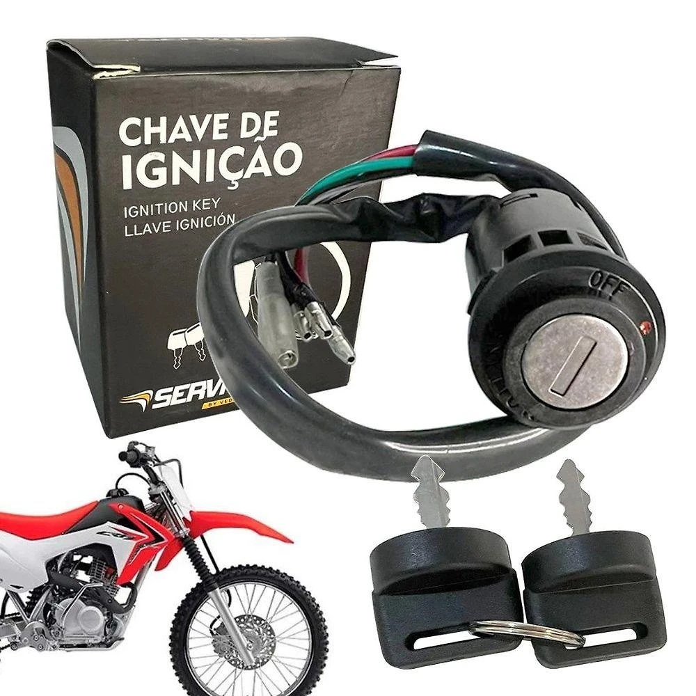 Chave de Ignição para Honda Crf 230f 2007 a 2019 com 2 Unidades de Abertura Vedamotors