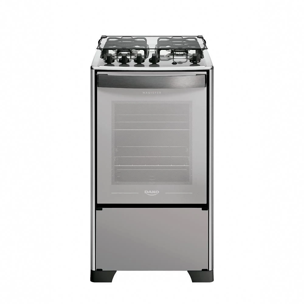 Fogão 4 Bocas Dako Magister Style Mesa Inox Espelhado Preto Bivolt
