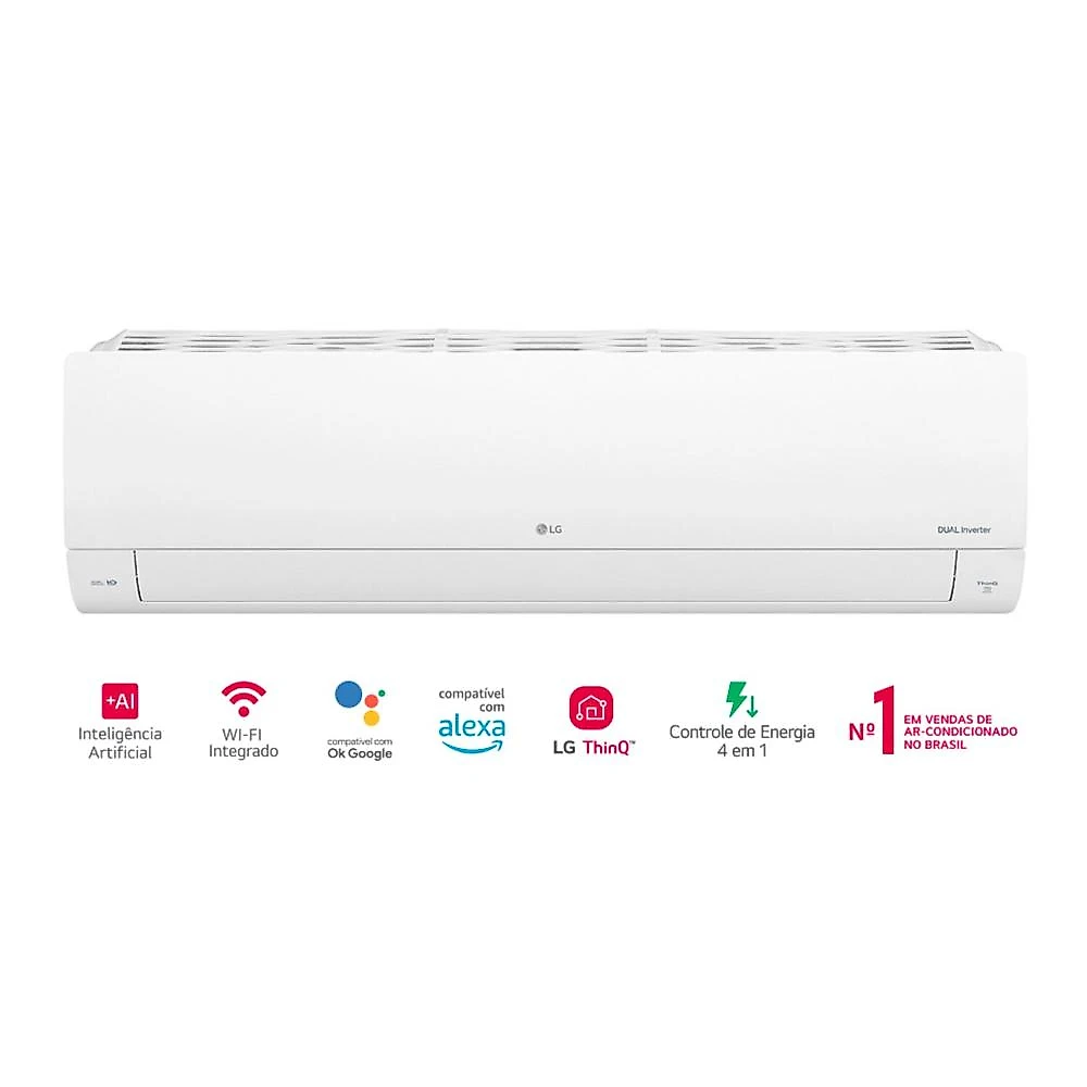 Ar-Condicionado Split Inverter 9000 BTUs LG +AI Dual Inverter Voice Quente e Frio S3-W09AA31E 220V
