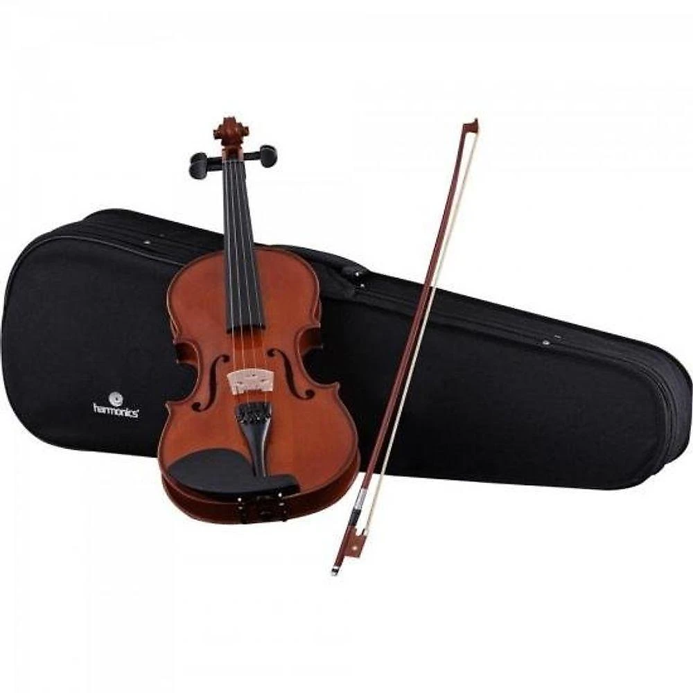 Violino Acústico VA34 3-4 Natural para Estudantes com Regulagem Precisa Marrom Harmonics