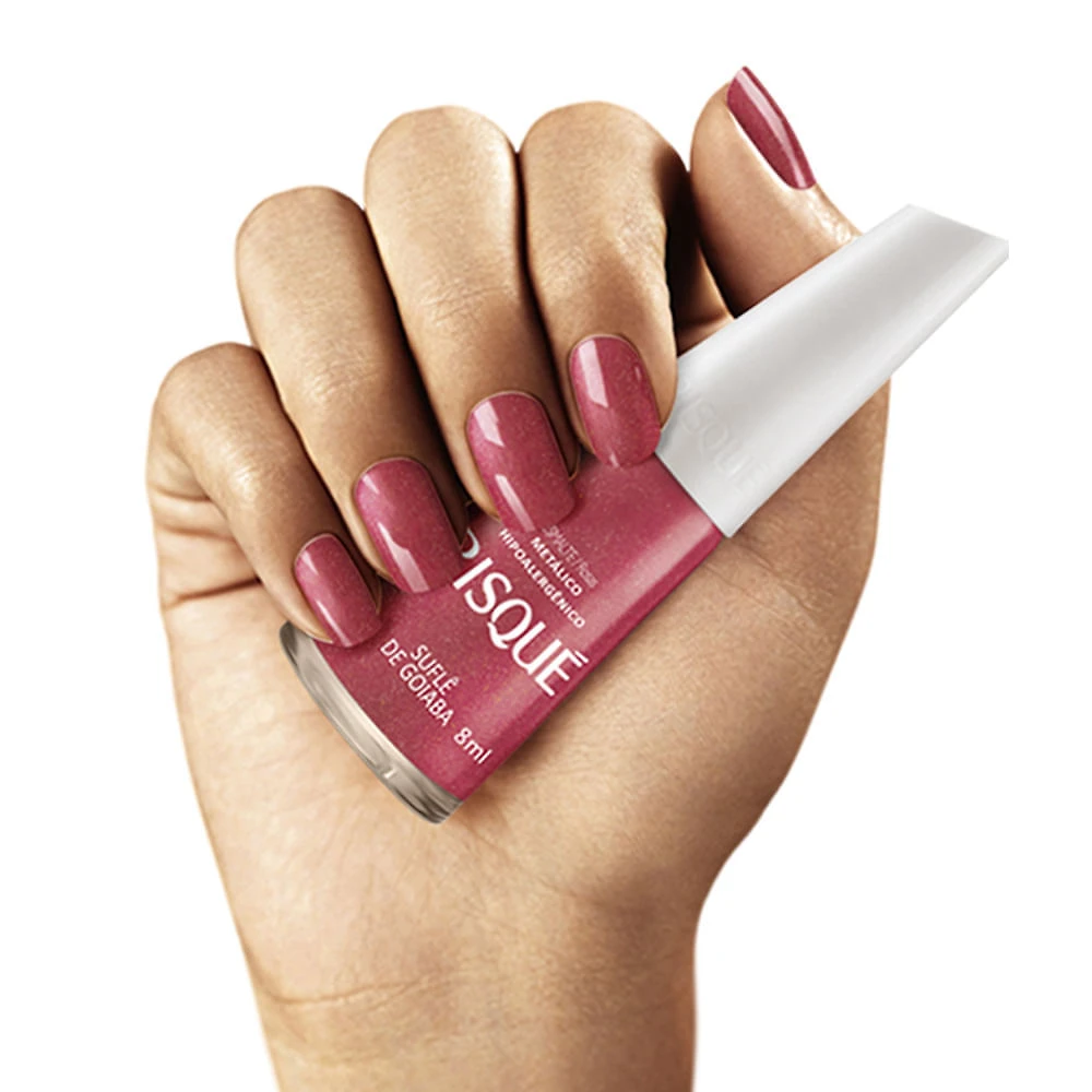 Miniatura Esmalte Risqué Cor Suflê de Goiaba Hipoalergênico com 8ml