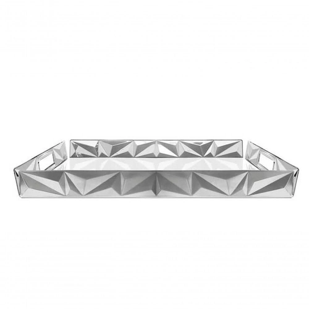 Bandeja Tramontina Prisma Retangular Em Aço Inox 51x36cm