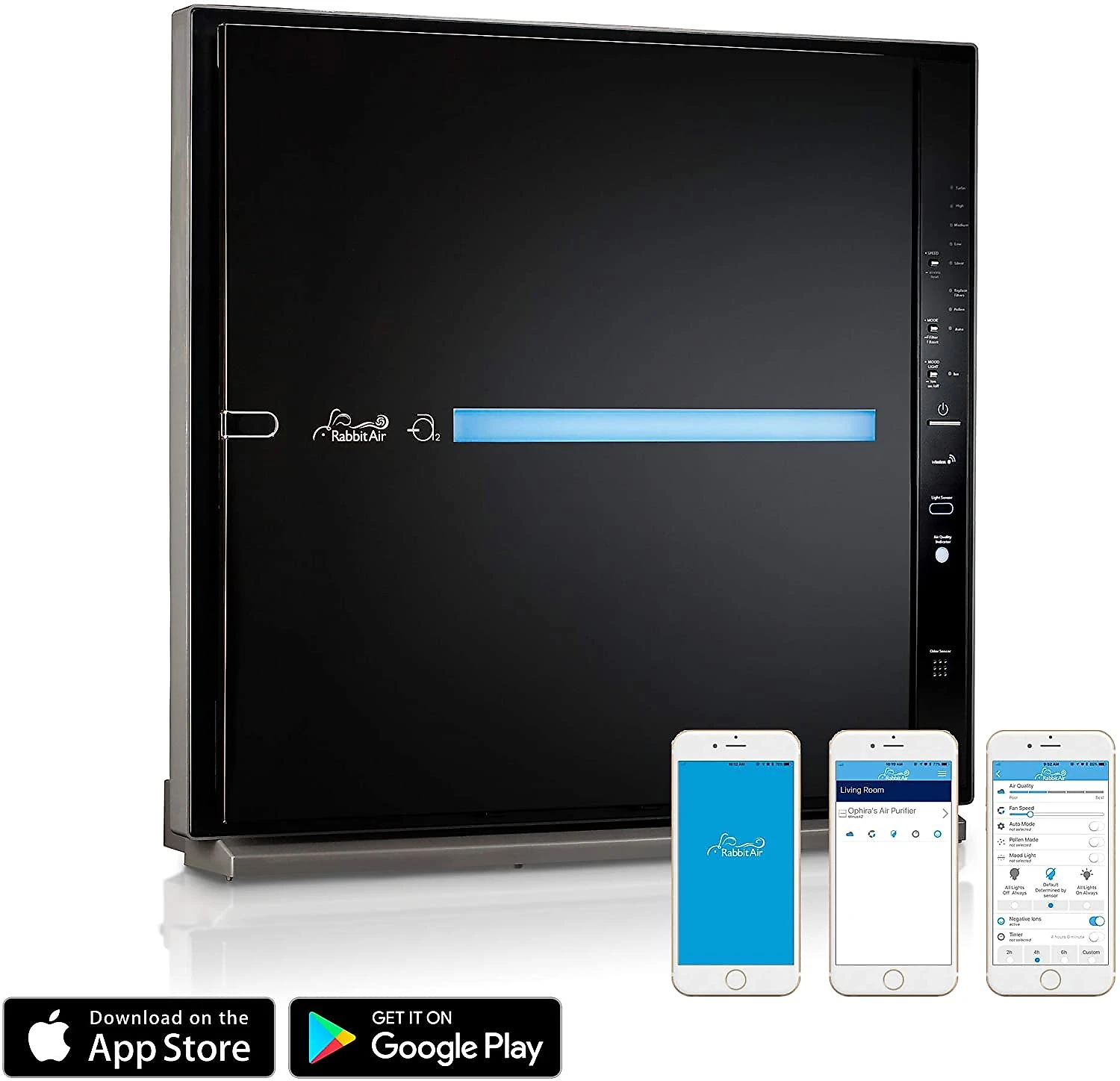 Purificador de Ar Rabbit HEPA Com WiFi SPA780N Até 76m Preto 110V