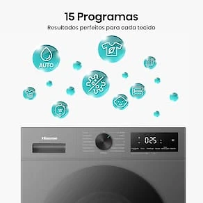 Miniatura Lava e Seca Hisense WD1i11 11kg Lava e 7kg Seca Inverter 1400 RPM Titanium 110V