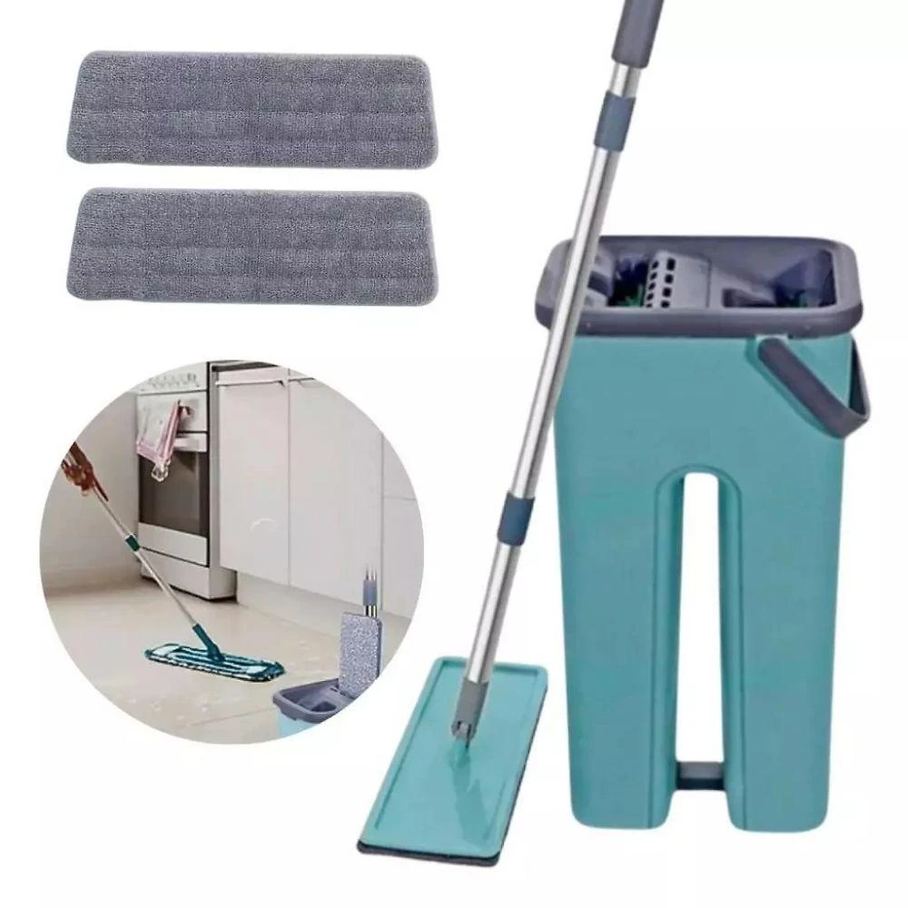 Mop Flat com Balde Rodo Mágico Lava e Seca Giratório 360o 5L + 2 Refil