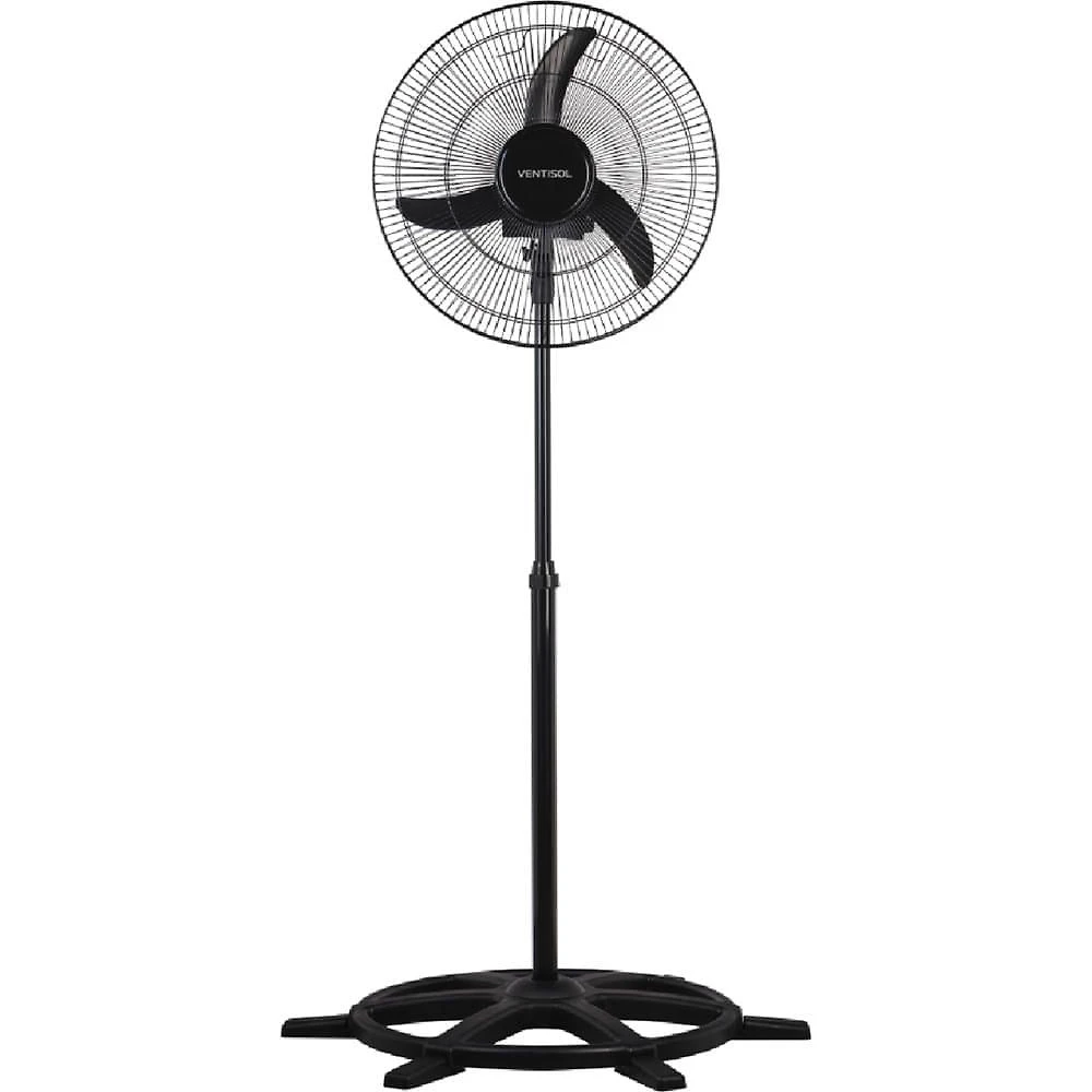Ventilador de Coluna 50cm Preto com Grade de Aço Premium Ventisol Bivolt