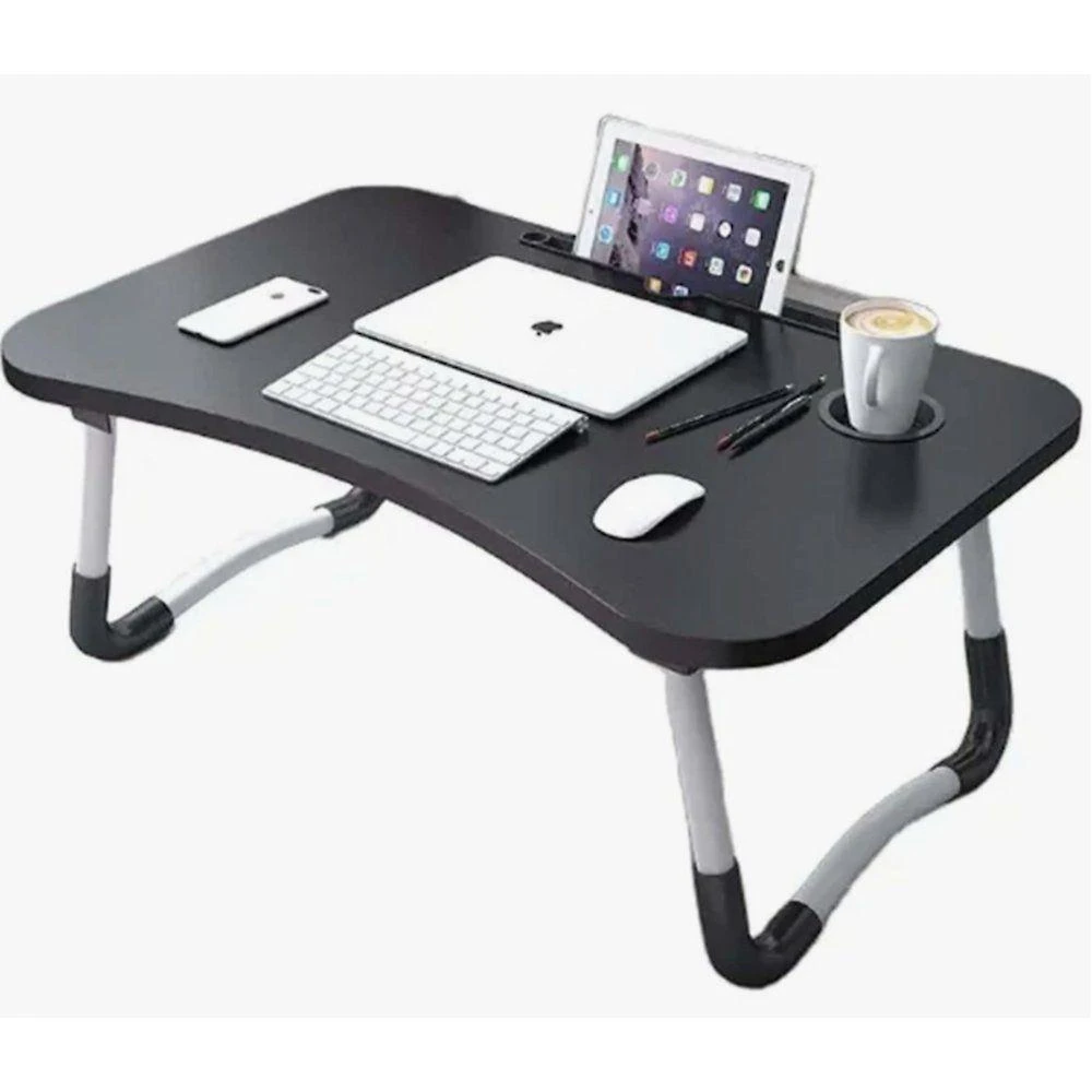Mesa para Notebook Multifuncional Madeira e Metal Preto e Branco Top Rio Comercial