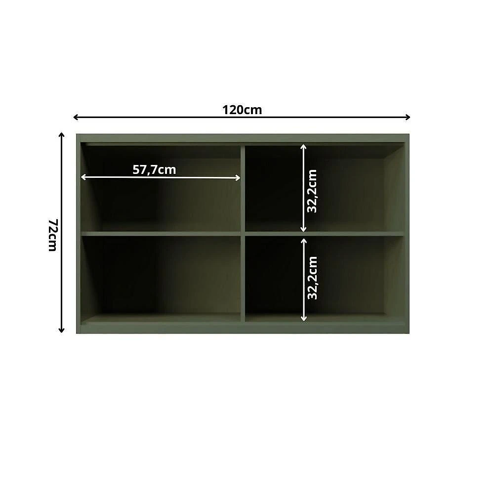 Cozinha Compacta 4 Peças 6 Portas 3 Gavetas 1 Tampo Sevilha Verde Hill