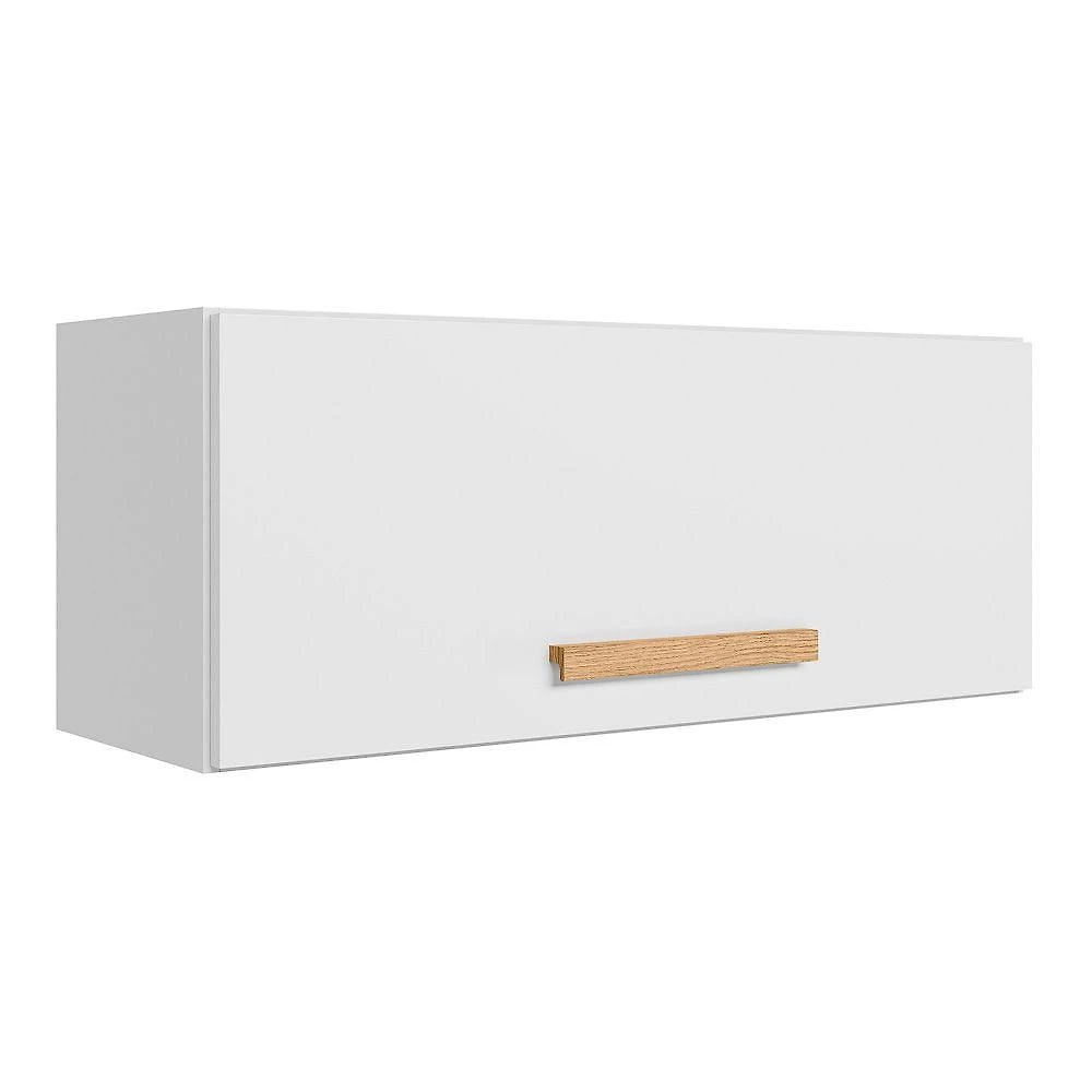 Armário Aereo Basculante 1 Porta 80cm Intenza - Ssx Multicoisas Branco-freijó