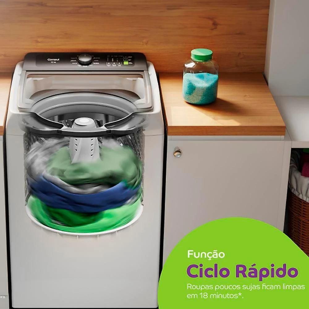 Lavadora de roupas consul 15kg cwn15ab com modo eco - branca 110