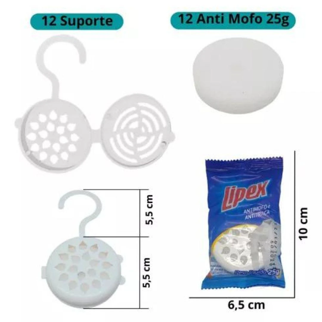 Miniatura Anti Mofo Traça Guarda Roupa Armário Mau Cheiro Lipex 12 Un.