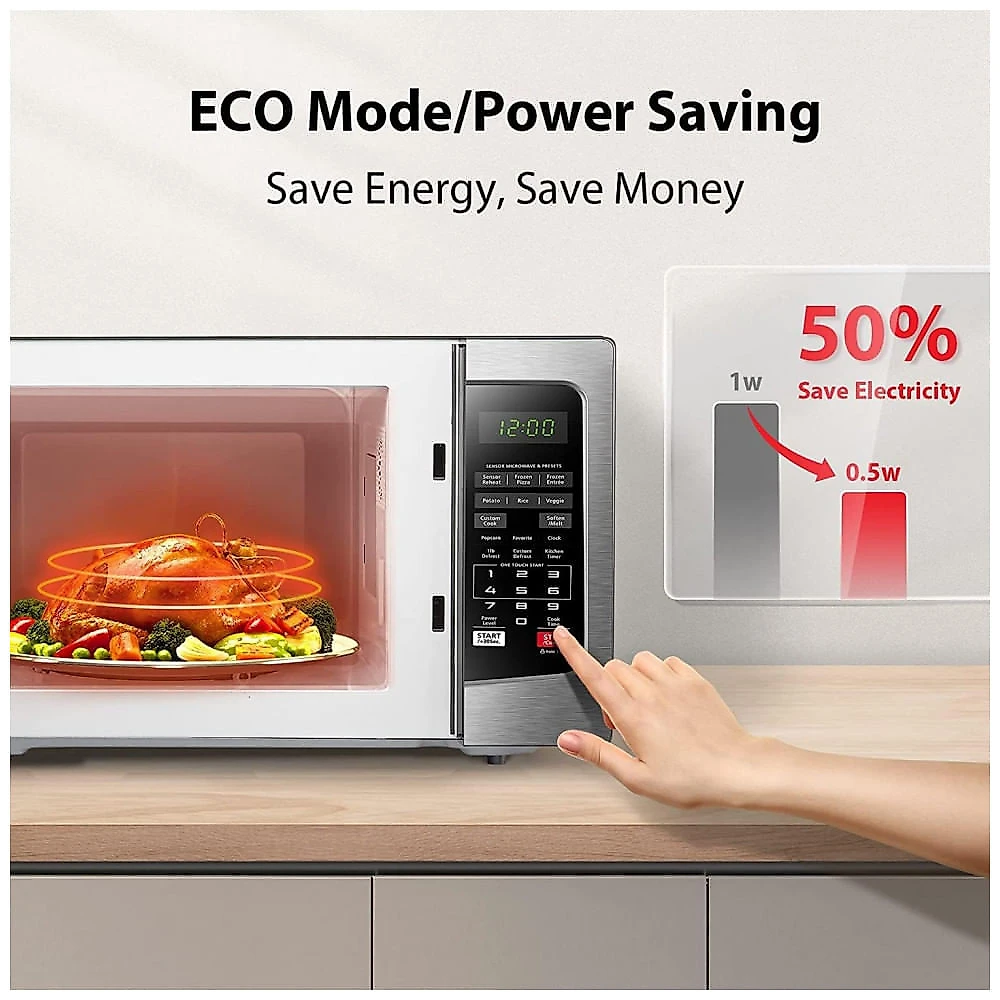 Micro Ondas de Bancada 33L em Aço Inoxidável com 12 Menu Automáticos, 110V 1100W, TOSHIBA EM131A5C, Prata