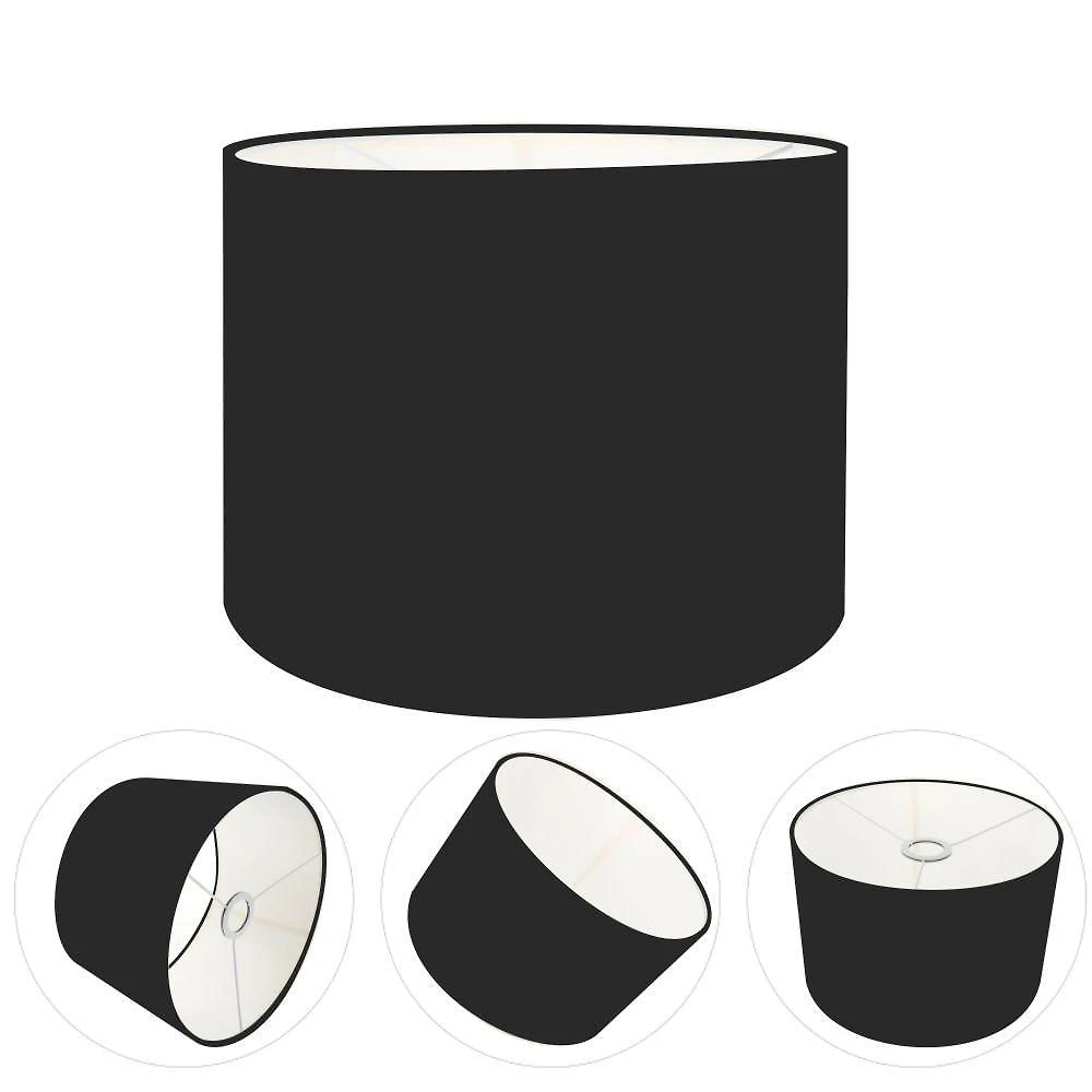 Cúpula Abajur E Luminária Cilíndrica Vivare Cp-7016 ø35x30cm - Bocal Nacional Preto