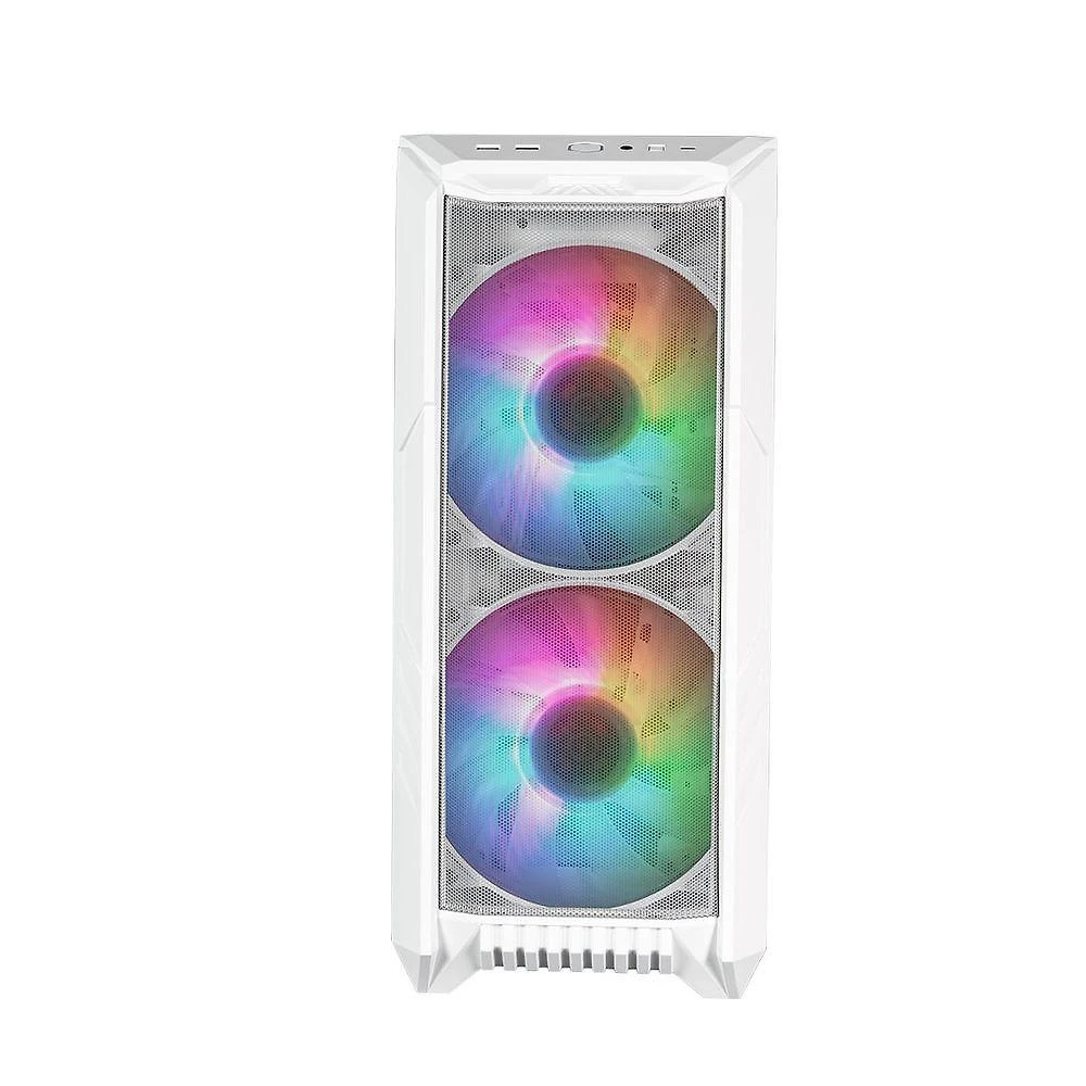 Miniatura Gabinete Cooler Master Haf 500 E-atx Lateral Vidro Temperado 2 Fans Argb 200mm Branco | H500-wgnn-s00