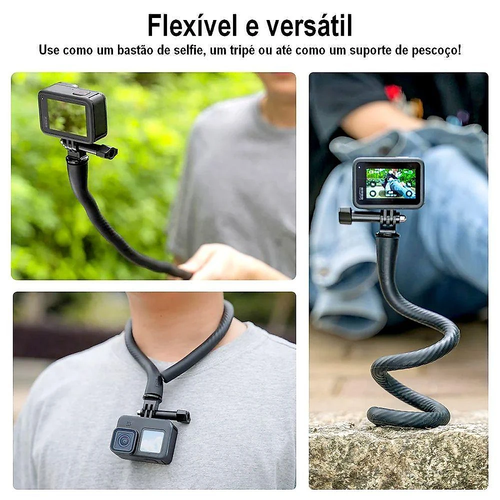 Suporte Flexível Ajustável 360° Para Câmeras Gopro E Similares