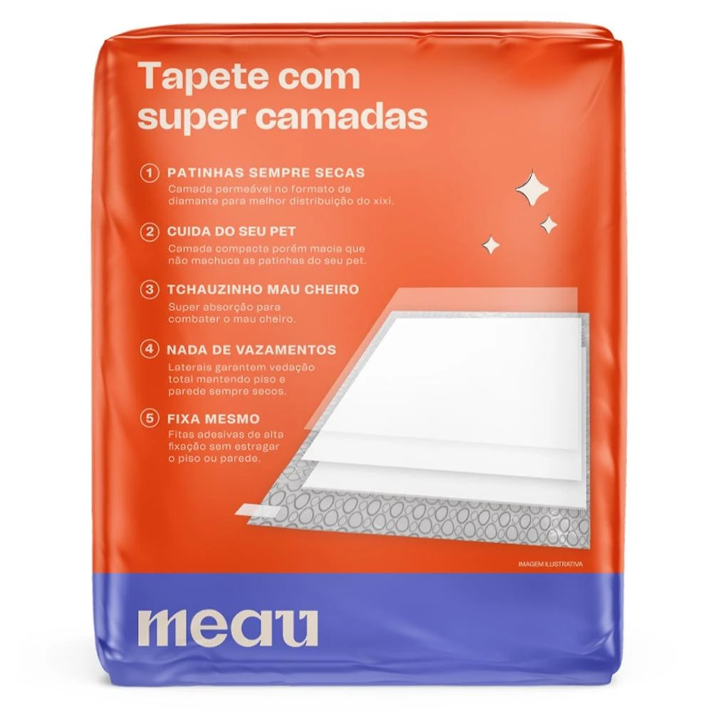 Tapete Higiênico Meau Slim para Cães - 90 Unidades (3 Pacotes)