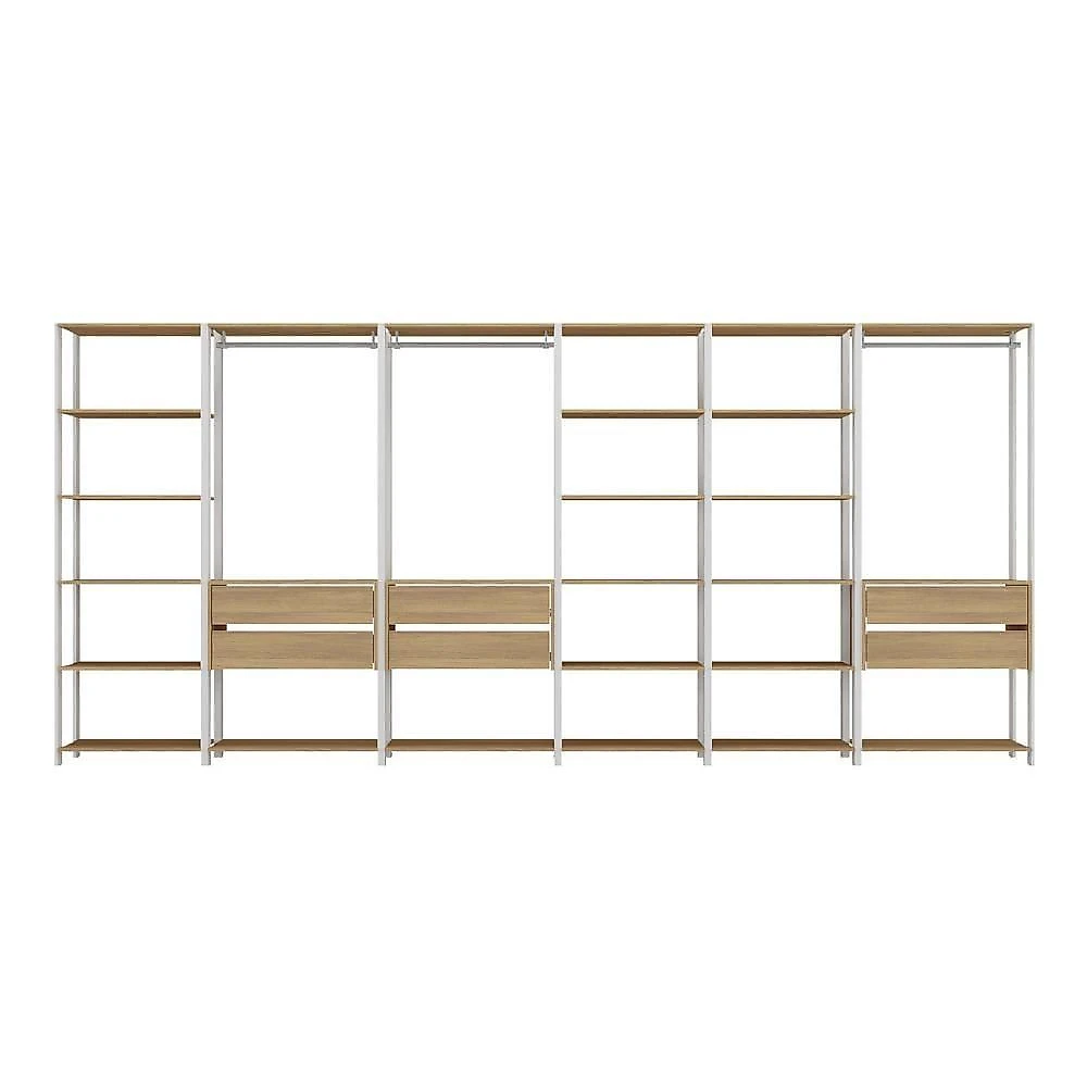 Guarda-roupa Closet Modulado Arizona 6 Gavetas 405cm Multimóveis Mp4785 Branco/madeirado
