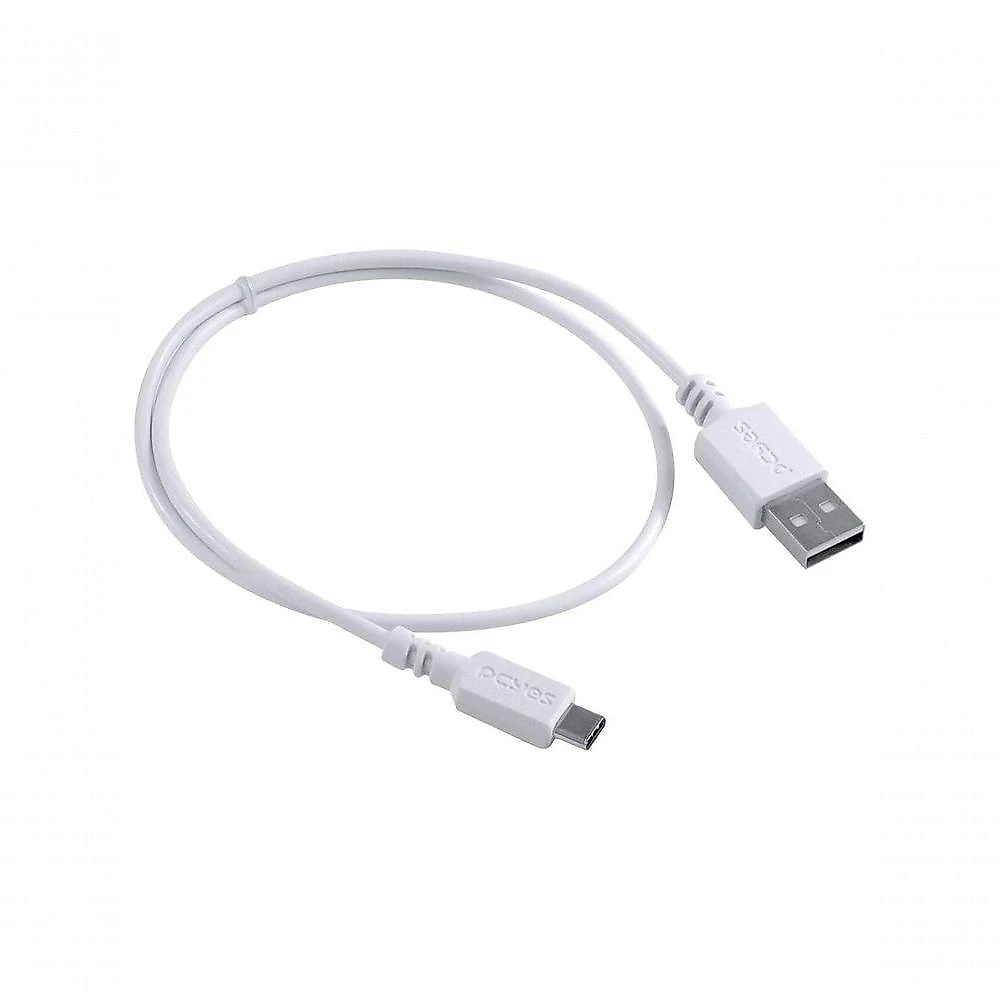 Cabo USB Pcyes PUACB-05 para Smartphone USB a 2.0 para USB Tipo C 480 MBPS Branco 0,5 METRO