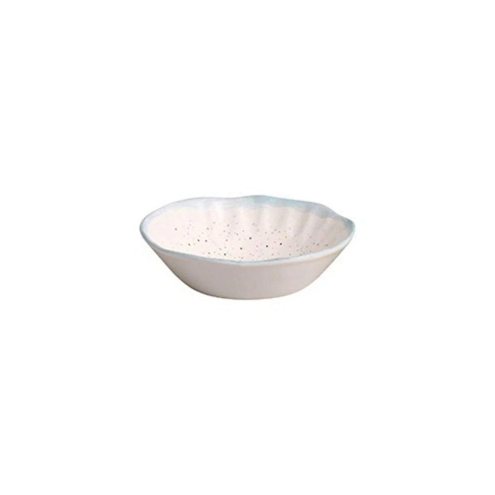 Bowl Botanica para Servir em Cerâmica Versátil Azul com Branco Cerâmica Scalla 7CM