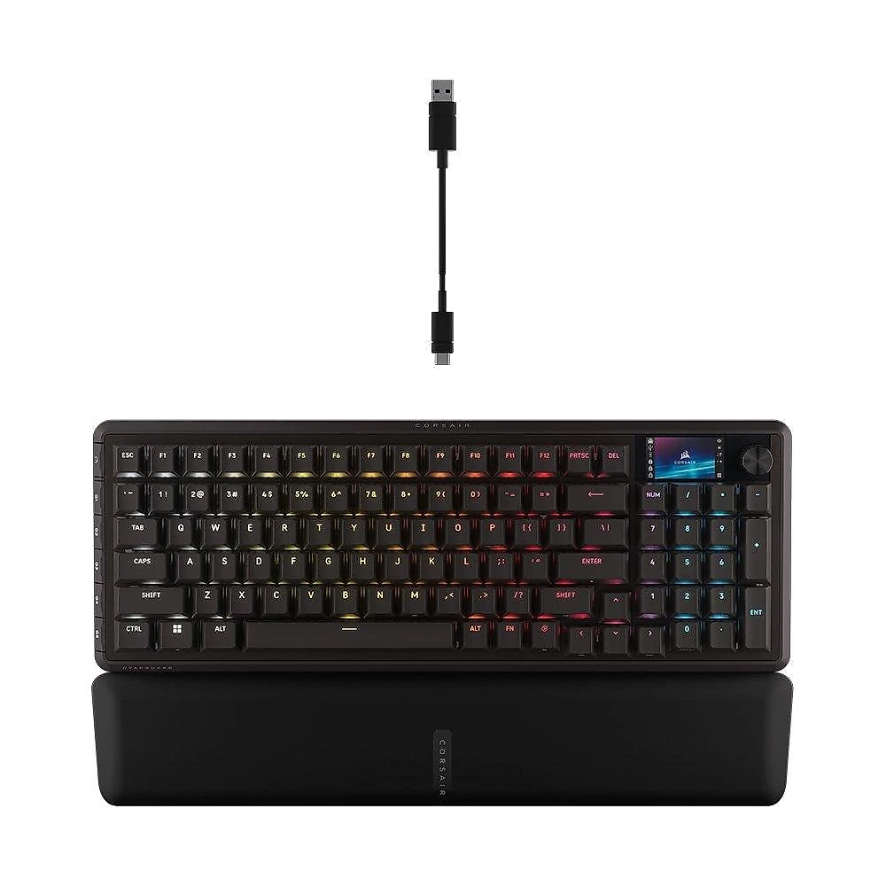 Teclado Mecânico Gamer Corsair Vanguard Pro 96, RGB, Switch Magnético Corsair MGX Hyperdrive, PBT Double-Shot, Preto - CH-91E911G-NA