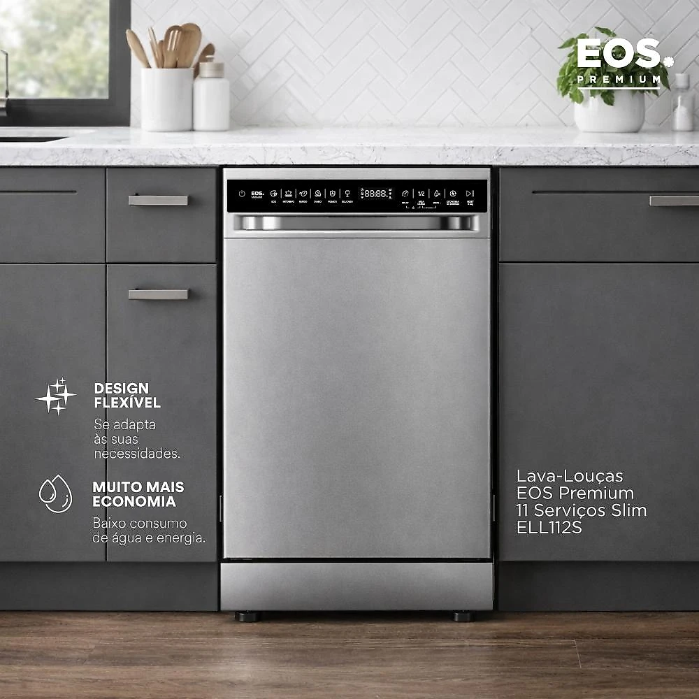 Lava-louças EOS Premium 11 Serviços Slim Prata Ell112S 220V