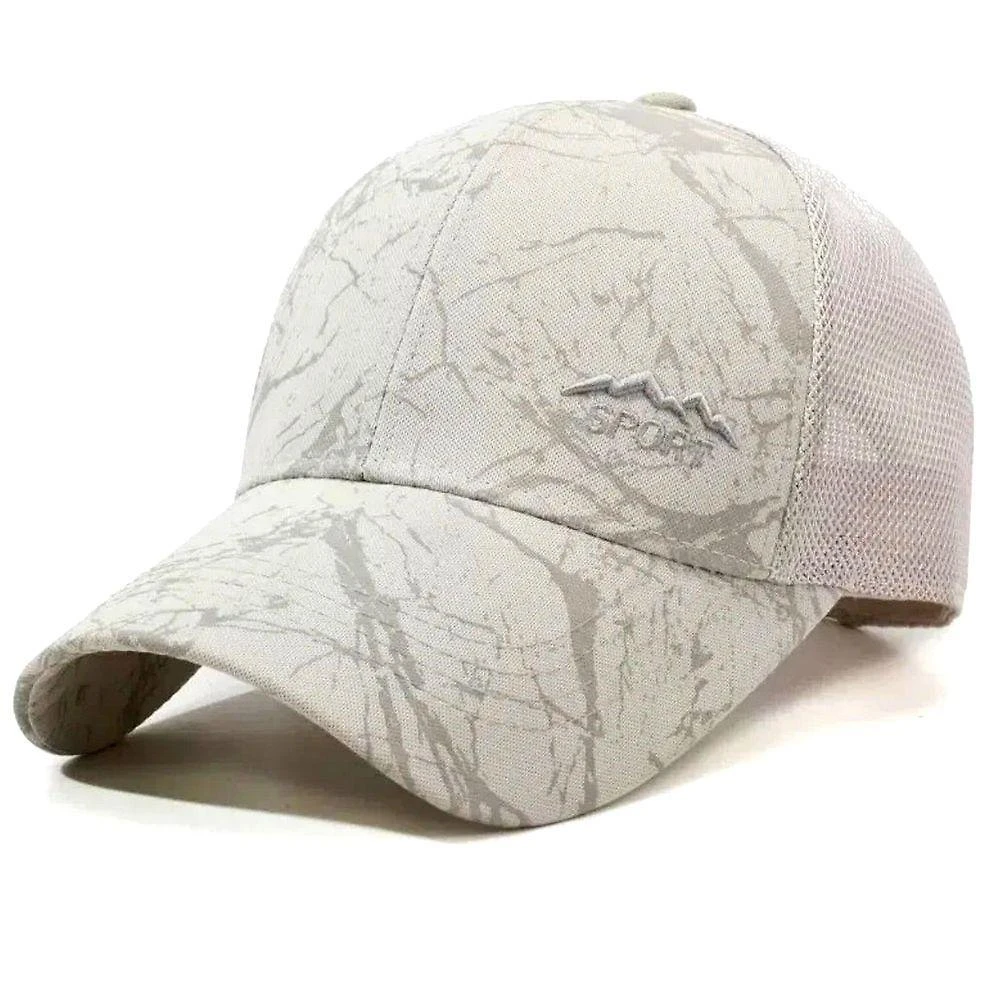 Boné Xthree Camuflado em Algodão e Poliéster Malha Respirável Proteção Solar Bege Unissex