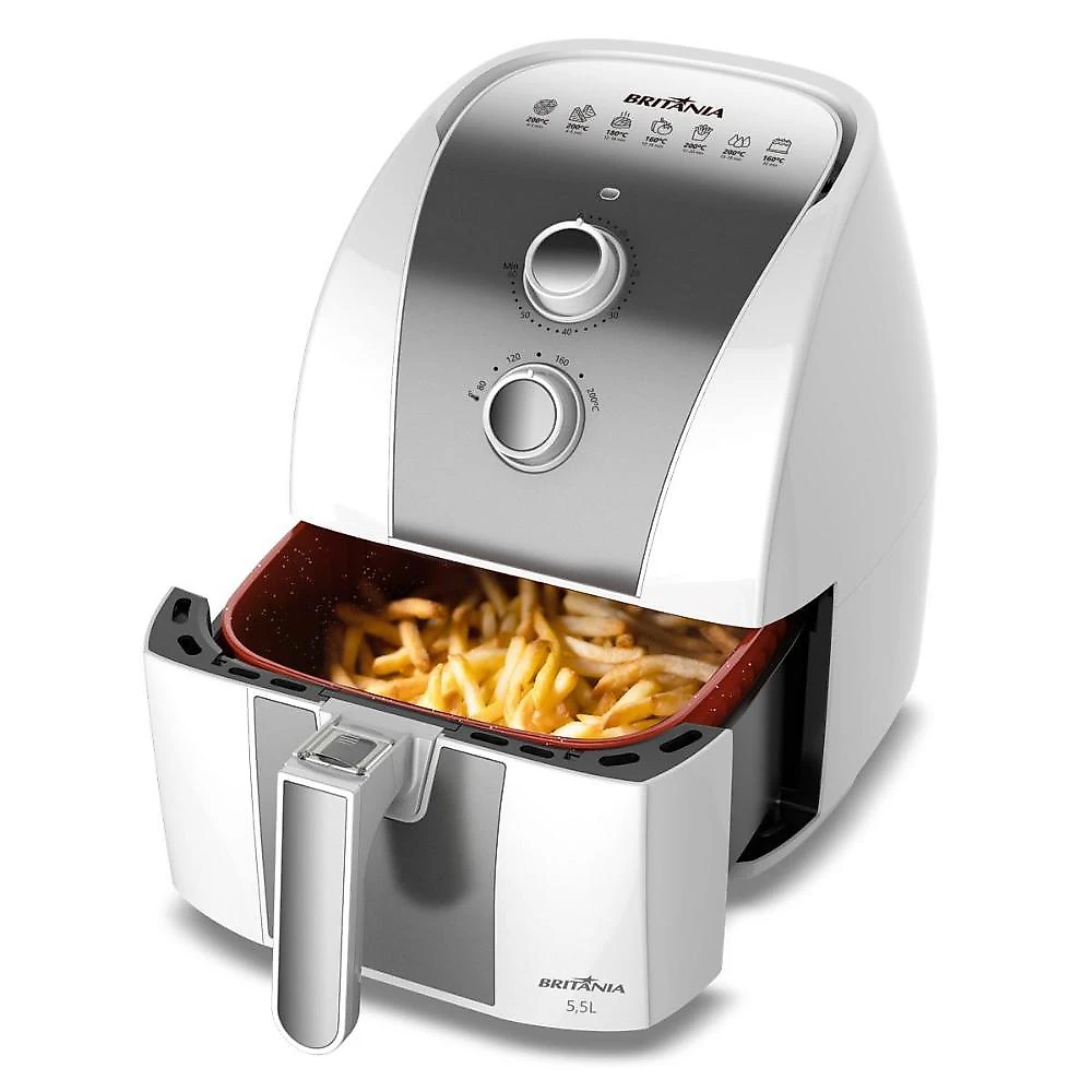 Air fryer britânia 5,5l antiaderente 1500w baf52 220v