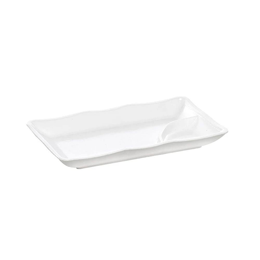 Prato Para Sushi Retangular 11,5x19,5 Branco Em Polipropileno Linha Tropical Vem