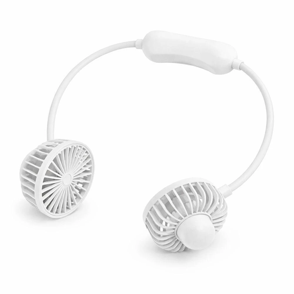 Ventilador de Pescoço Portátil Recarregável Utimix Branco 3 Velocidades Usb