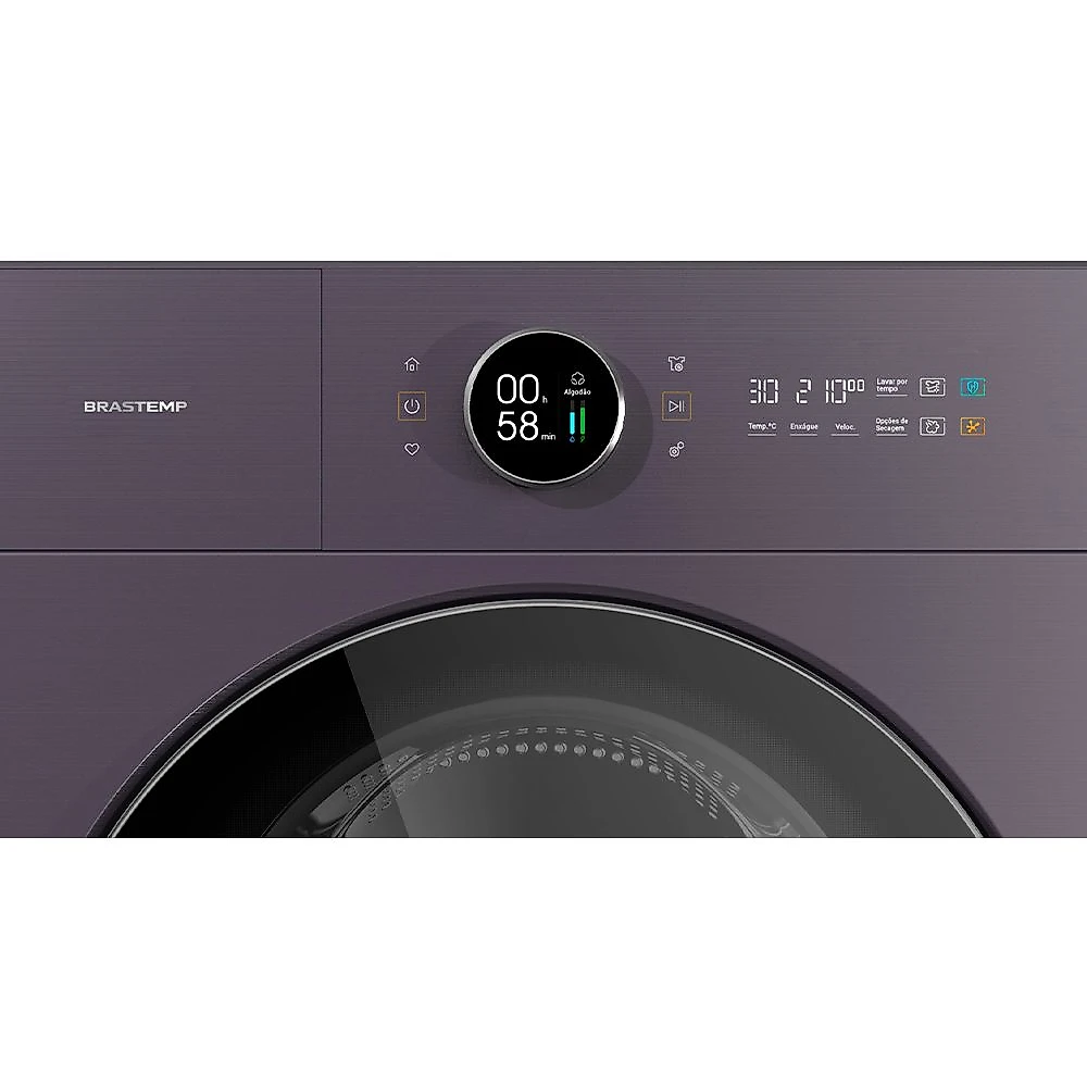 Lava & Seca 14Kg Brastemp B= Smart e Ozônio Clean Midnight Purple com 15 Programas de Lavagem - BNQ14AR 110