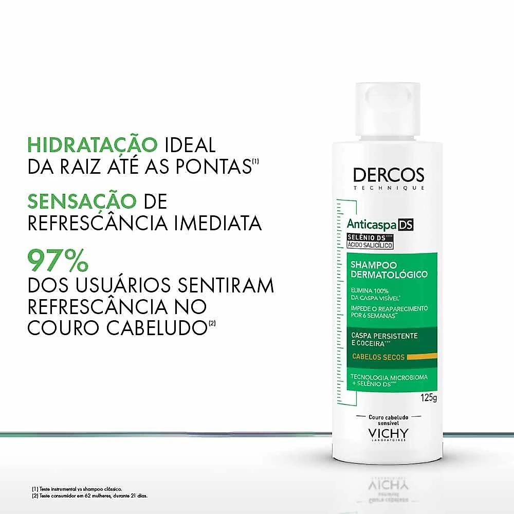 Shampoo anticaspa ds intensivo vichy dercos - cabelos secos 125ml