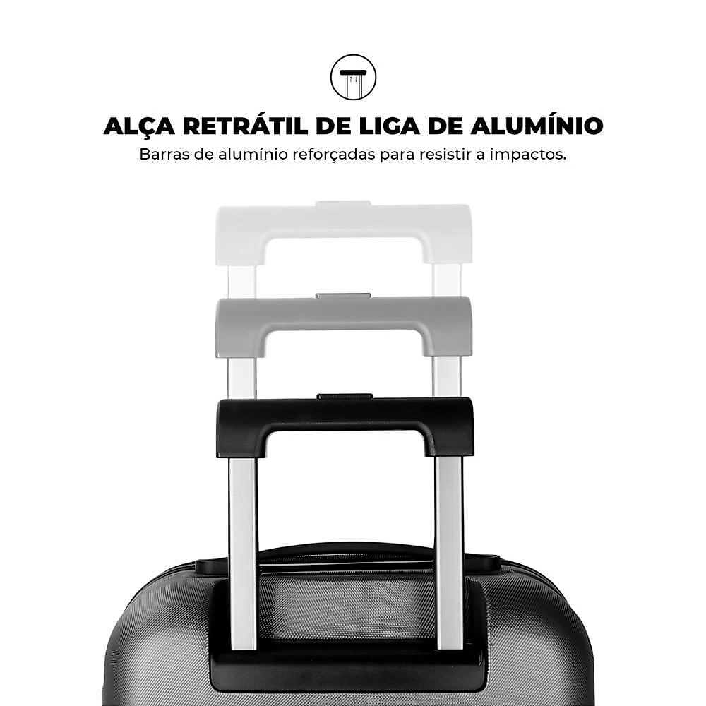 Mala de Viagem para Despachar 84L ABS com Cadeado Zíper Armor 24 Verde Gshield + Balança Digital