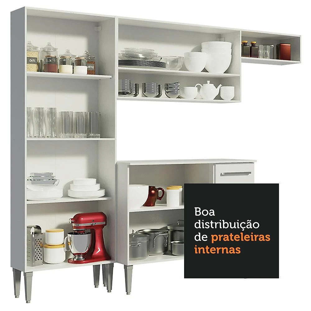 Armário de Cozinha Compacta Emilly Top Madesa Branco