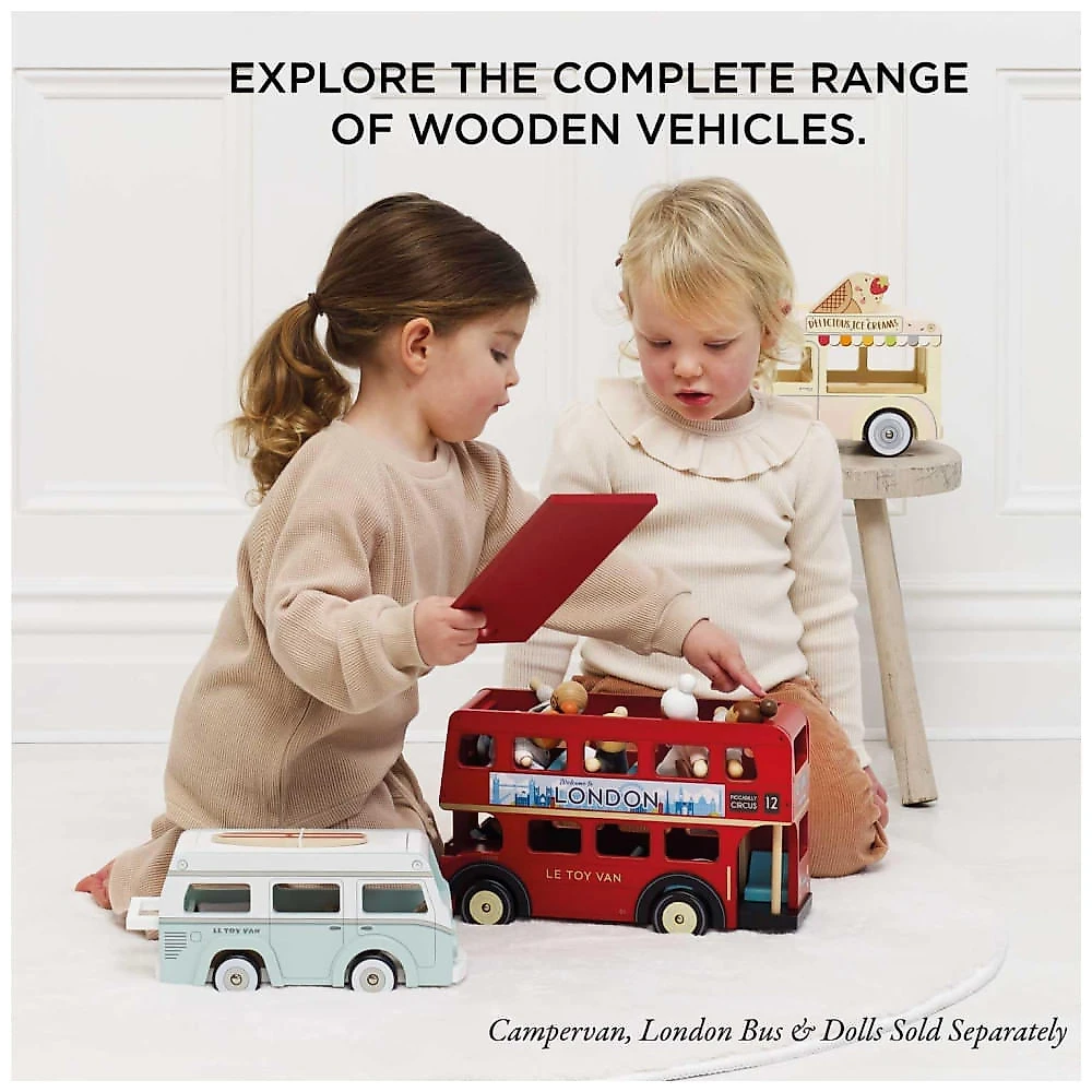 Caminhão de Sorvete de Madeira com Acessórios Magnéticos, Daisylane Le Toy Van 110v