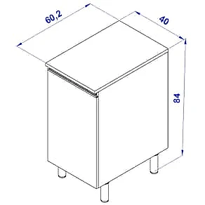 Balcão Bartira Cristal MDP 15mm com 1 Porta e 1 Prateleira - 40cm de largura Freixo
