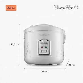 Panela Elétrica de Arroz Mondial Bianca Rice PE-10 10 Xícaras - Branca 110V