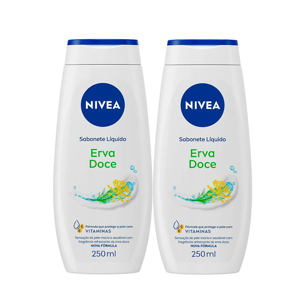 Kit 2 Sabonete Líquido Nivea Erva Doce 250ml