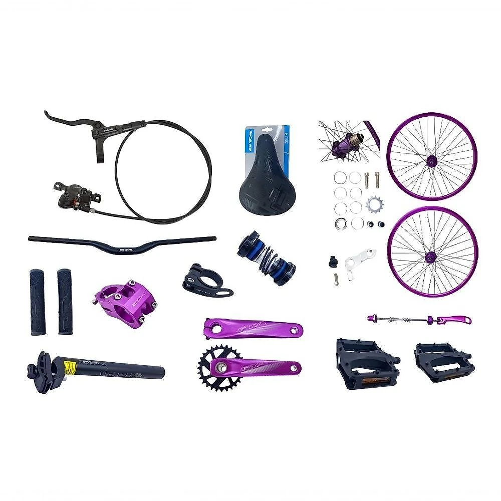 Bicicleta Aro 26 Freeride Gta Gravity Freio Hidráulico Shimano Cubo K7 Barulhento Garfo C-trava Pneu Flame - Roxo