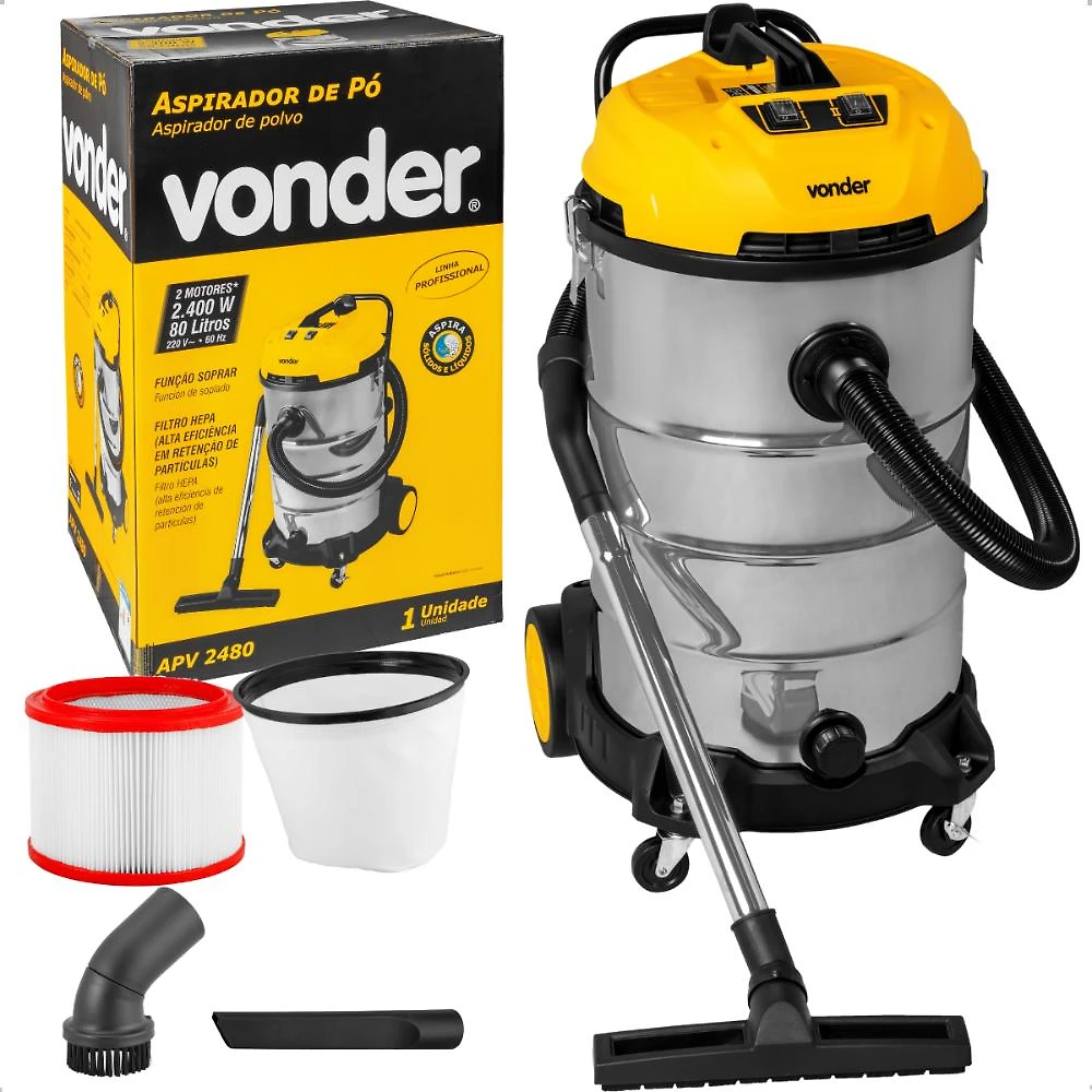 Aspirador de pó e líquido 2400w 220v apv2480 vonder