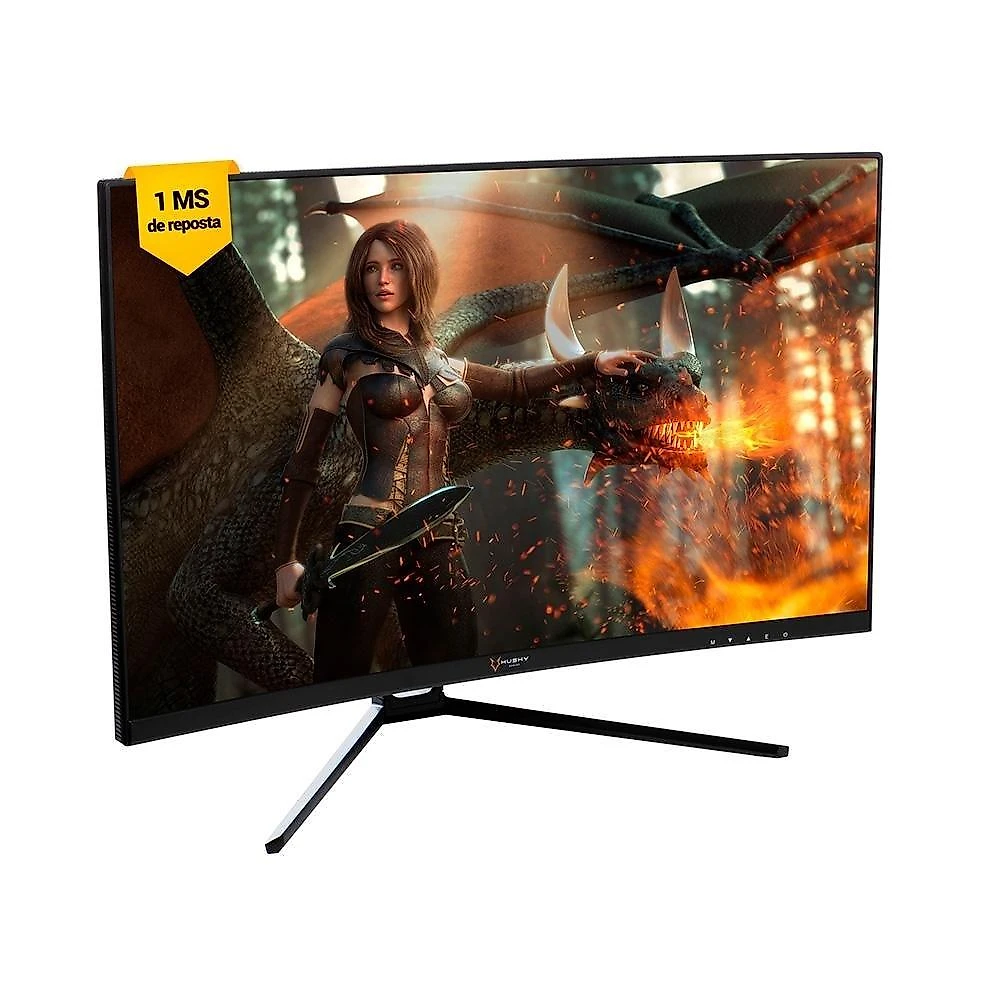 Monitor Gamer Husky Storm 27' LED, Curvo, 180Hz, Full HD, 1ms, DisplayPort e HDMI, 99% sRGB, Adaptive Sync, Ajuste de Ângulo - HGMT001