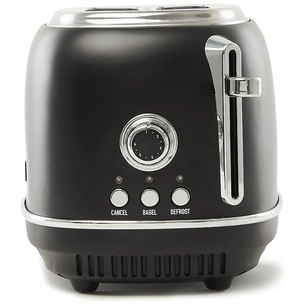 Torradeira HADEN Heritage inox 2 fatias preta e cromada com controle de tostagem ajustável 900W 110V