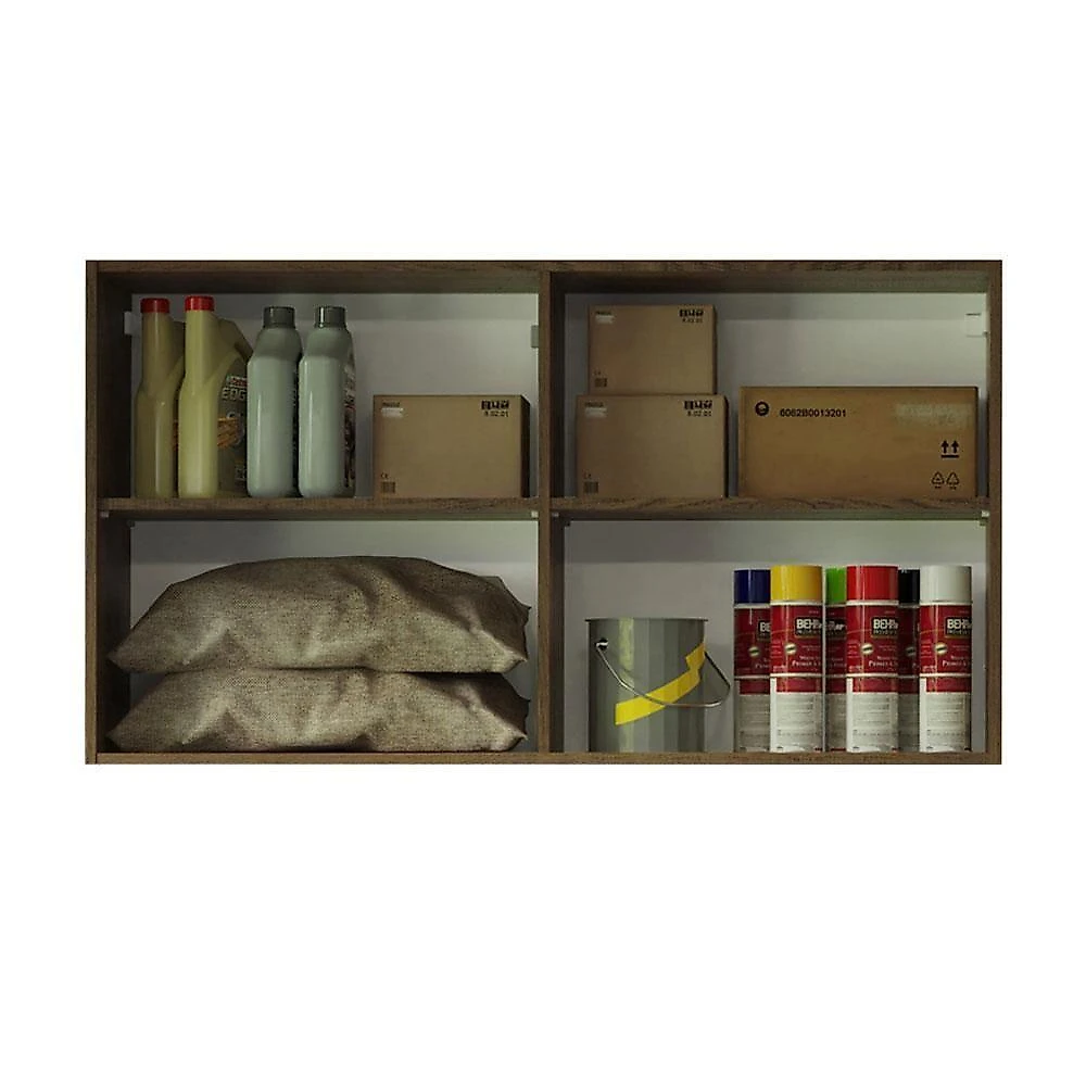 Armário Aéreo Multiuso 120cm 2 Portas Rustic/branco Agata Madesa Rustic/branco