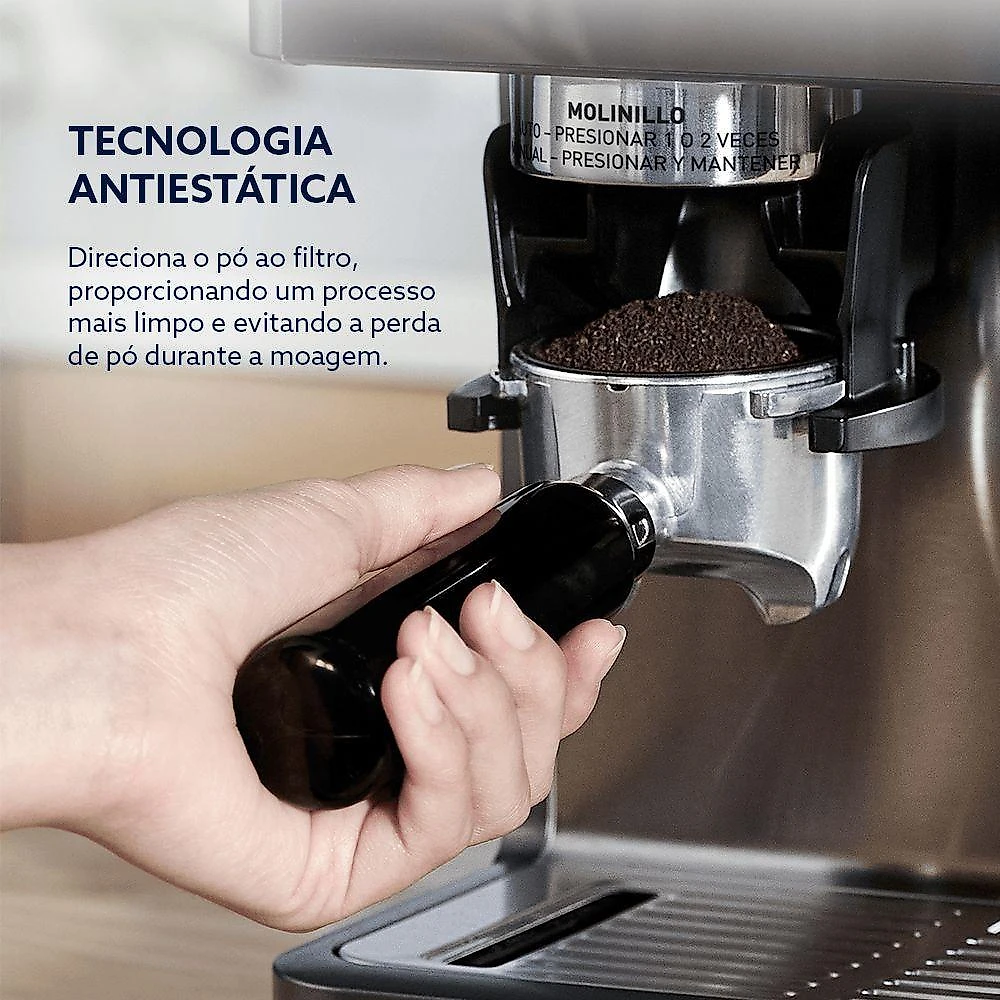 Kit Cafeteira Espresso Nova Perfect Brew e Sanduicheira Inox Preto 1,8L 220V Oster