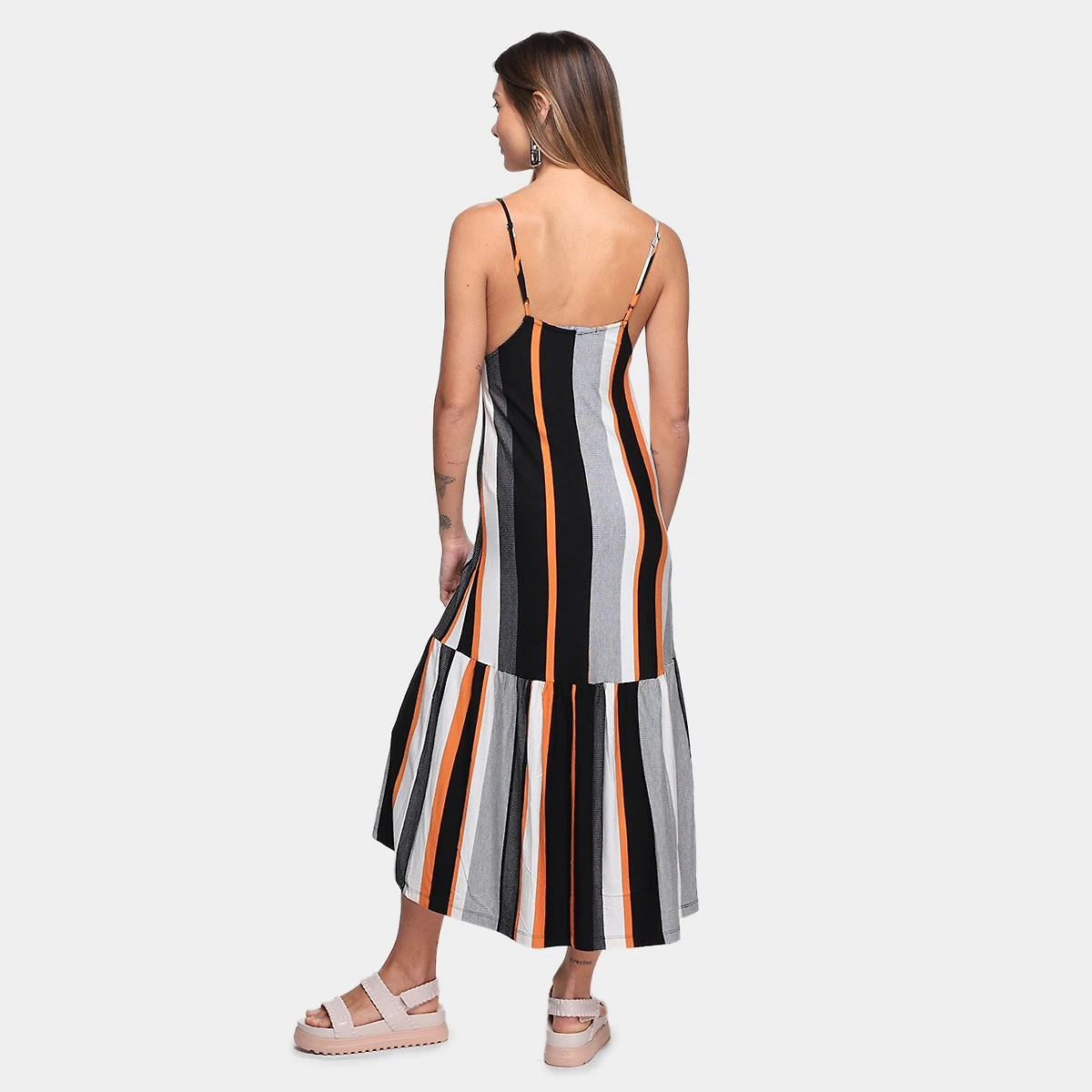 Miniatura Vestido Oh, Boy! Sino Midi Listrado Listrado - G