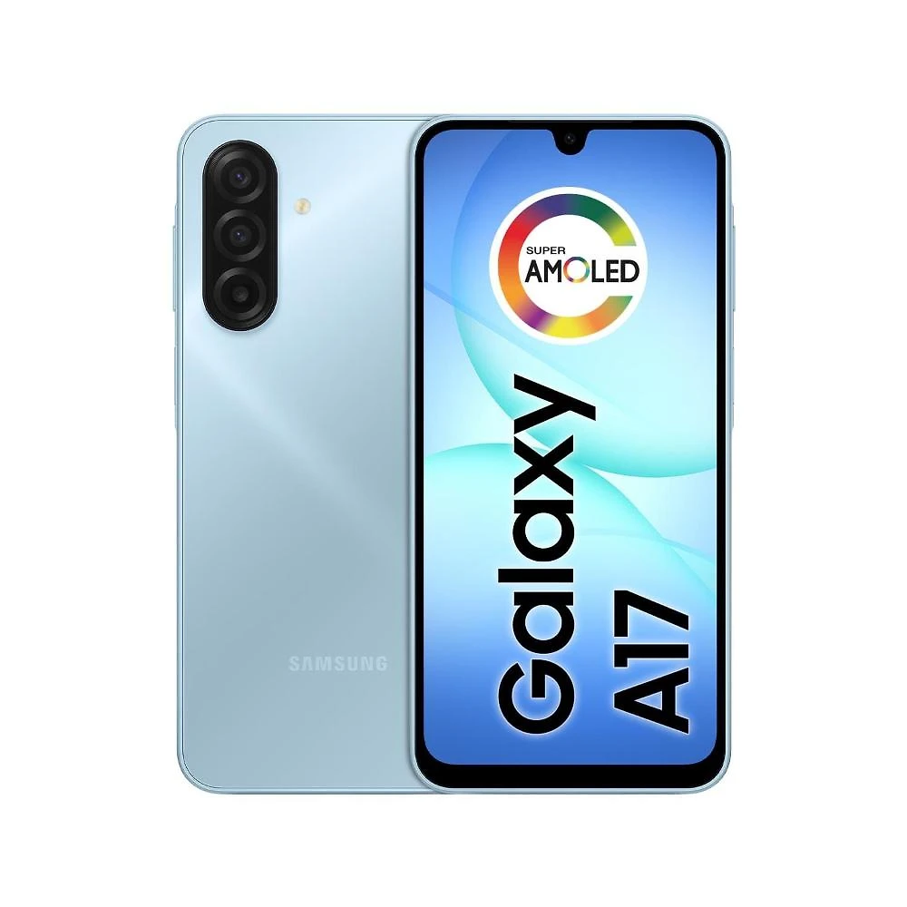 Celular samsung galaxy a17 4g tela 6.7" 256gb super amoled câmera tripla 50mp azul
