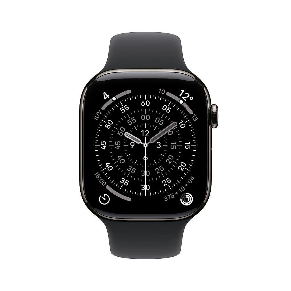 Apple Watch Series 11 GPS + Cellular, Caixa Ardósia de Titânio de 46 mm, Pulseira Esportiva Preta, Tamanho M/G - MFD24AM/A