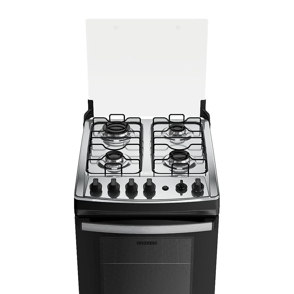 Fogão 4 Bocas Dako Supreme Mesa de Inox e Timer Bivolt - Preto