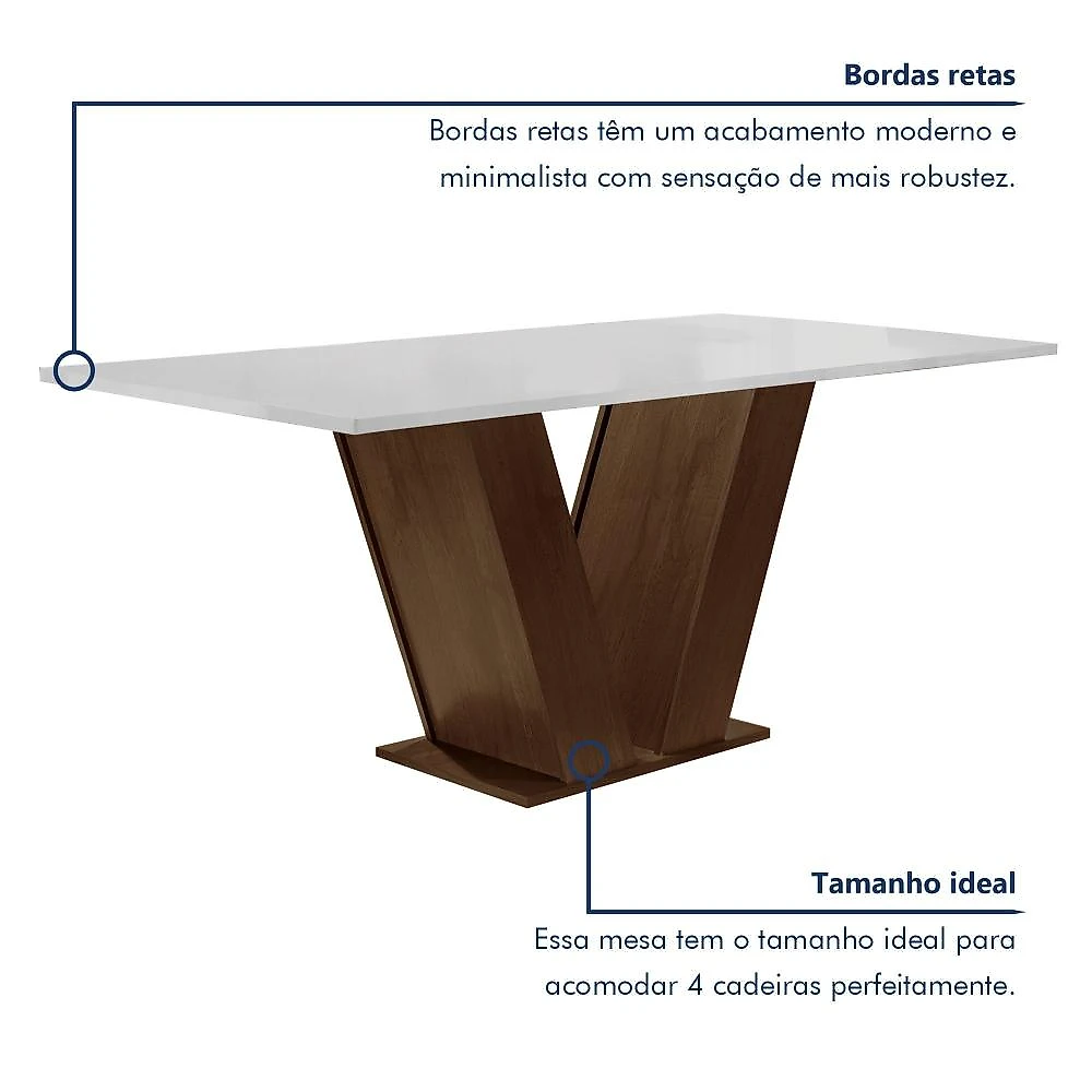 Conjunto Sala de Jantar Mesa 120x80cm Tampo Mdf com 4 Cadeiras Espanha Yescasa Chocolate/Grafite
