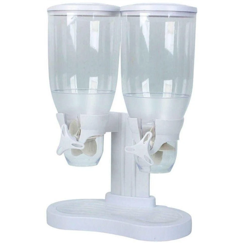 Dispenser De Cereais Duplo - Organize Grãos E Mantimentos Com Estilo Na Cozinha Ou Bancada!